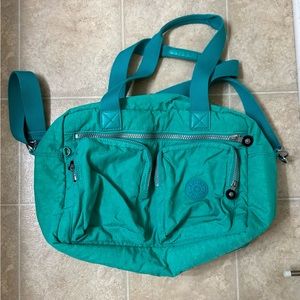 Aqua Kipling tote/duffle bag